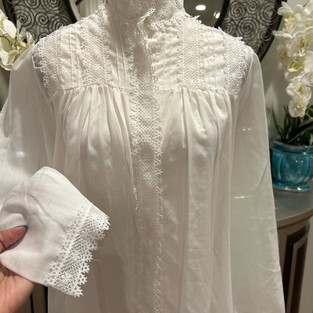 Vintage 80's Christian Dior White Lace-Trim Lingerie dress . - Picture 3 of 10